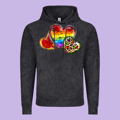 Pride Hearts Vintage Hoodie Designed By Fadigitalartstudio