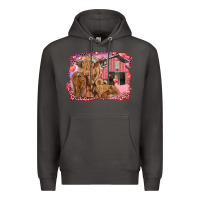 Smoke Valentine's day mama cow and baby cows Premium Hoodie - RanaPortraitStore