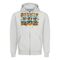 Dove Grey let me tell you about jesus Zipper Hoodie - BarkalooDesign