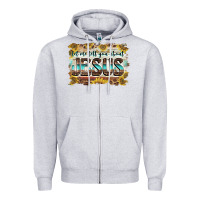 Heather Grey let me tell you about jesus Zipper Hoodie - BarkalooDesign
