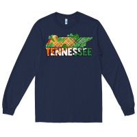 Navy tennessee map st patricks day Long Sleeve Tee - FaDigitalArtStudio