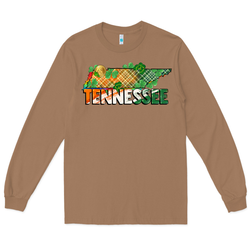 Tennessee Map St Patricks Day Long Sleeve Tee by FaDigitalArtStudio | Teevron