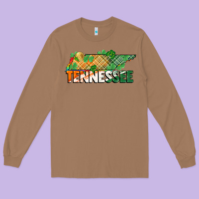 Tennessee Map St Patricks Day Long Sleeve Tee Designed By Fadigitalartstudio