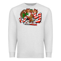 Oatmeal Heather joy with baseball and christmas gift and candies Premium Sweatshirt - AdoDesignShop