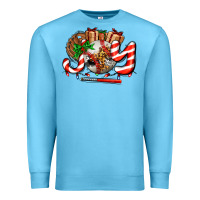 Ocean Blue joy with baseball and christmas gift and candies Premium Sweatshirt - AdoDesignShop