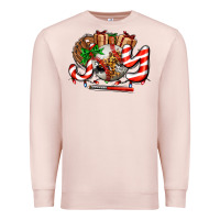 Pale Pink joy with baseball and christmas gift and candies Premium Sweatshirt - AdoDesignShop