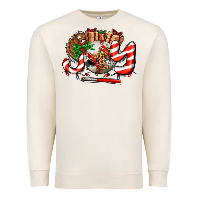 Joy With Baseball And Christmas Gift And Candies Premium Sweatshirt by AdoDesignShop | Teevron