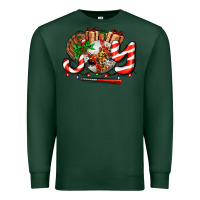 Sports Green joy with baseball and christmas gift and candies Premium Sweatshirt - AdoDesignShop