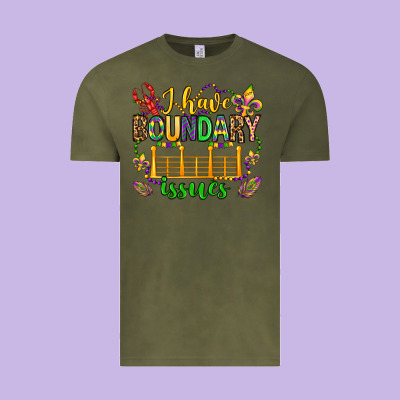 ı Have Boundary Issues Mardi Gras Olivia Vintage Tee Designed By Oliviacreatesart