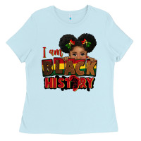 Baby Blue i am black history black girl peekaboo juneteenth Ladies Tee - CowGirlArtShop