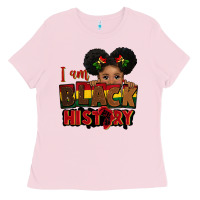 Bubblegum Pink i am black history black girl peekaboo juneteenth Ladies Tee - CowGirlArtShop