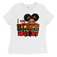 White i am black history black girl peekaboo juneteenth Ladies Tee - CowGirlArtShop