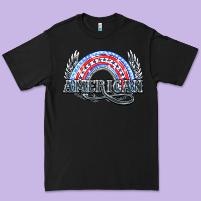 American Rainbow Premium Tee Designed By Howdyjamesfarm