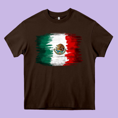 Mexican Flag Heavy Core Tee Designed By Nancycooperartshop