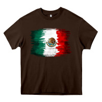 Chocolate Brown Mexican flag Heavy Core Tee - NancyCooperArtShop
