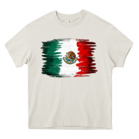Cream Mexican flag Heavy Core Tee - NancyCooperArtShop