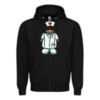Black african nurse gnome afro hair Zipper Hoodie - BarkalooDesign