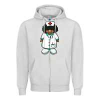 Dove Grey african nurse gnome afro hair Zipper Hoodie - BarkalooDesign