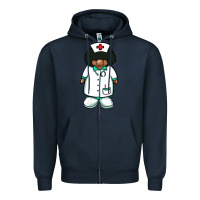 Navy african nurse gnome afro hair Zipper Hoodie - BarkalooDesign