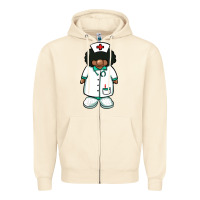 Sandshell african nurse gnome afro hair Zipper Hoodie - BarkalooDesign