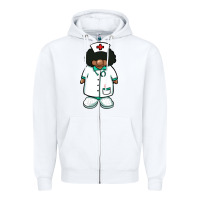 White african nurse gnome afro hair Zipper Hoodie - BarkalooDesign