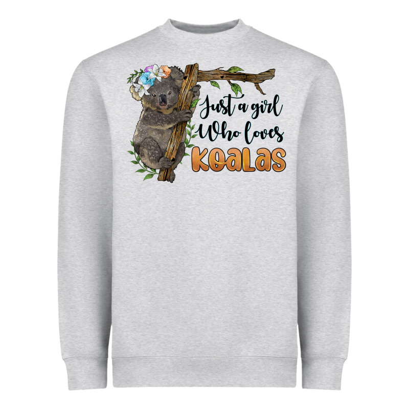 Just A Girl Who Loves Koalas Heavyweight Sweatshirt by BarkalooDesign | Teevron