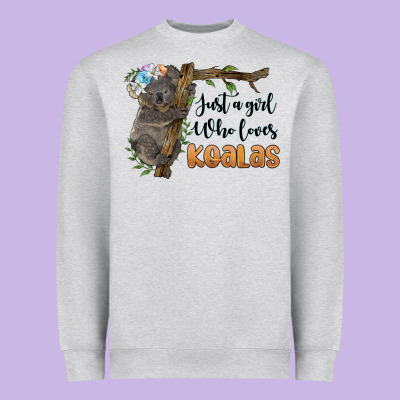 Just A Girl Who Loves Koalas Heavyweight Sweatshirt Designed By Barkaloodesign
