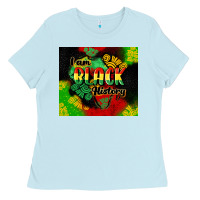 Baby Blue i am black history tumbler cowgirl Ladies Tee - CowGirlArtShop