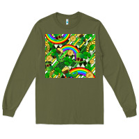 Army Green St. Patrick's Day Long Sleeve Tee - FaDigitalArtStudio