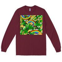 Burgundy St. Patrick's Day Long Sleeve Tee - FaDigitalArtStudio