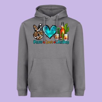Peace Love Whiskey Heavyweight Hoodie Designed By Adodesignshop