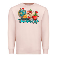 Pale Pink teacher life Premium Sweatshirt - AdoDesignShop