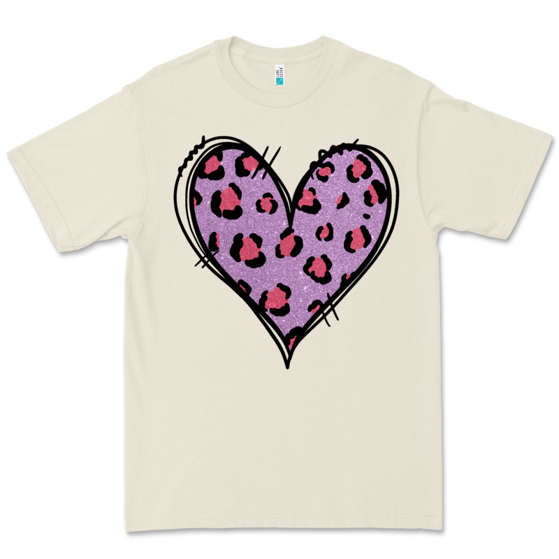 Glitter Purple Leopard Heart Premium Tee by Jasminsmagicworld | Teevron