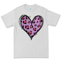Dove Grey Glitter Purple Leopard Heart Premium Tee - Jasminsmagicworld