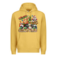 Antique Gold Merry Christmas  tractor Premium Hoodie - CowhideDigitalArt
