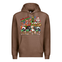 Chestnut Merry Christmas  tractor Premium Hoodie - CowhideDigitalArt