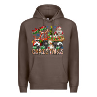 Coffee Merry Christmas  tractor Premium Hoodie - CowhideDigitalArt