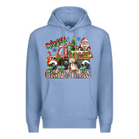 Colony Blue Merry Christmas  tractor Premium Hoodie - CowhideDigitalArt
