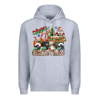 Heather Grey Merry Christmas  tractor Premium Hoodie - CowhideDigitalArt