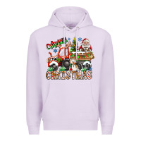 Lilac Merry Christmas  tractor Premium Hoodie - CowhideDigitalArt