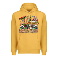 Mustard Merry Christmas  tractor Premium Hoodie - CowhideDigitalArt