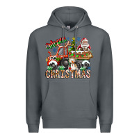 Rock Merry Christmas  tractor Premium Hoodie - CowhideDigitalArt