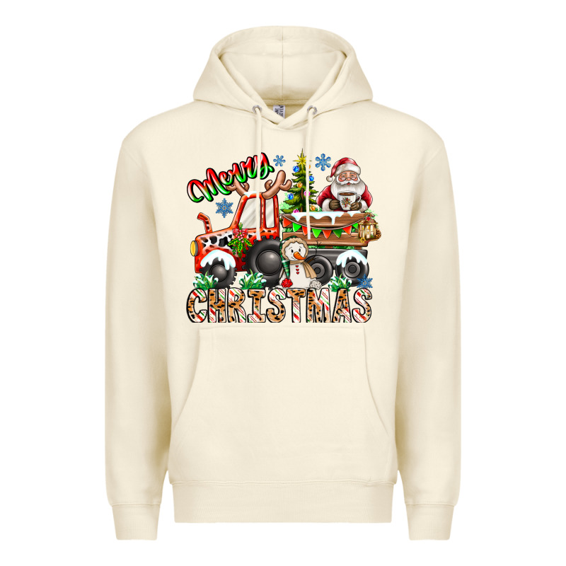 Merry Christmas  Tractor Premium Hoodie by CowhideDigitalArt | Teevron