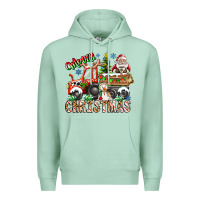 Seafoam Merry Christmas  tractor Premium Hoodie - CowhideDigitalArt