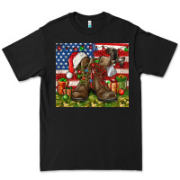 Black Army Veteran Boots Christmas Tumbler 4th of july Premium Tee - HowdyJamesFarm