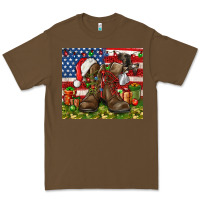 Cacao Army Veteran Boots Christmas Tumbler 4th of july Premium Tee - HowdyJamesFarm