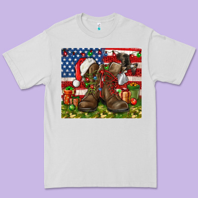 Army Veteran Boots Christmas Tumbler 4th Of July Premium Tee Designed By Howdyjamesfarm