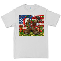 Dove Grey Army Veteran Boots Christmas Tumbler 4th of july Premium Tee - HowdyJamesFarm