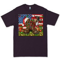 Plum Army Veteran Boots Christmas Tumbler 4th of july Premium Tee - HowdyJamesFarm
