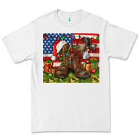 White Army Veteran Boots Christmas Tumbler 4th of july Premium Tee - HowdyJamesFarm